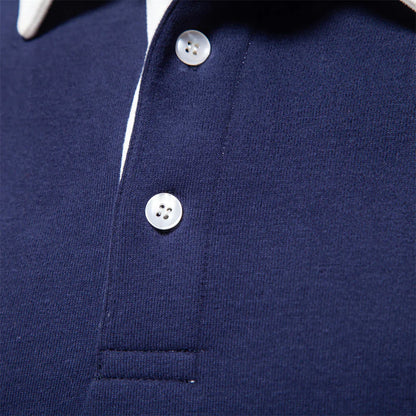 Elegant herenpoloshirt met lange mouwen en klassieke kraag