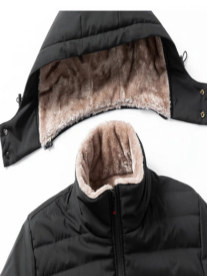 Heren fleecejack met capuchon  warm, winddicht en ideaal voor herfst en winter