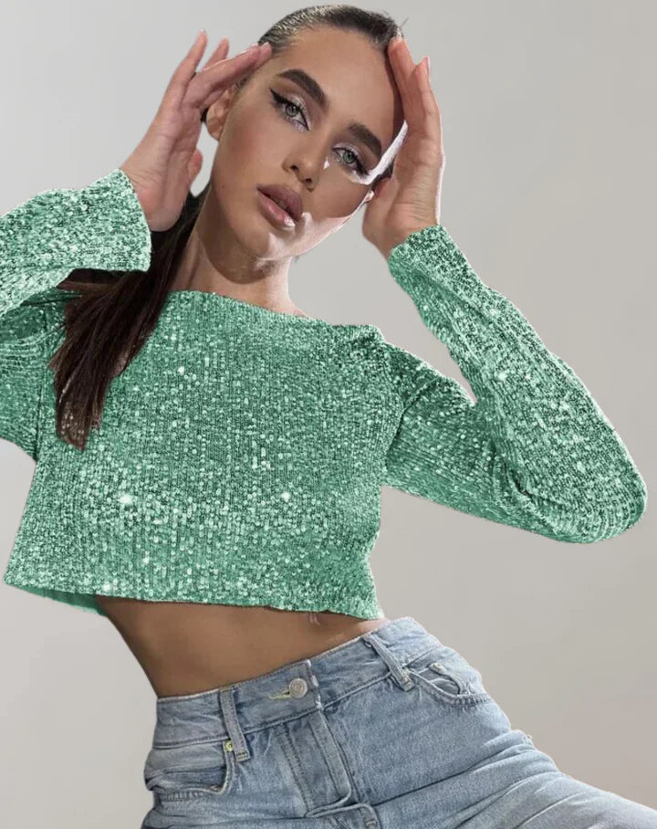 Odessa – sprankelende crop top voor een glamoureuze uitstraling