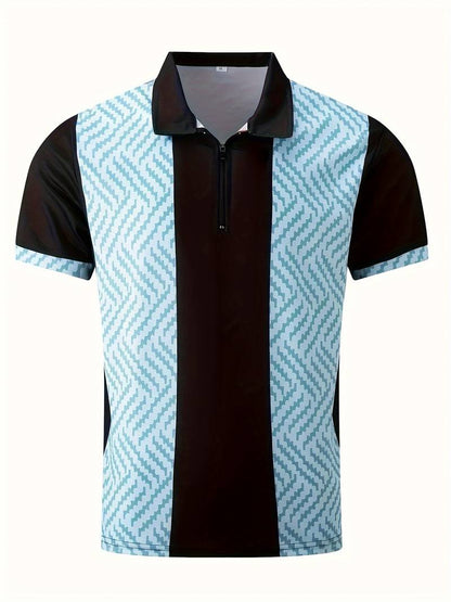 Liam - golfshirt met kwartrits en kleurblokken