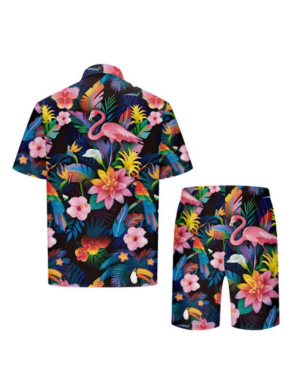 Henry – 2-delige set met bloemenflamingoprint