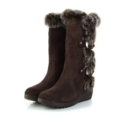 Halflange winterschoenen voor dames met warme bontvoering