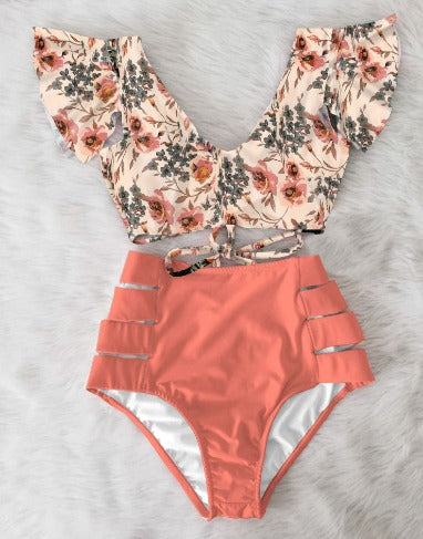 Mia bikiniset met bloemenruches