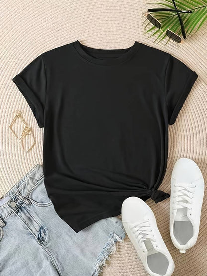 Lily – effen, eenvoudig T-shirt met ronde hals