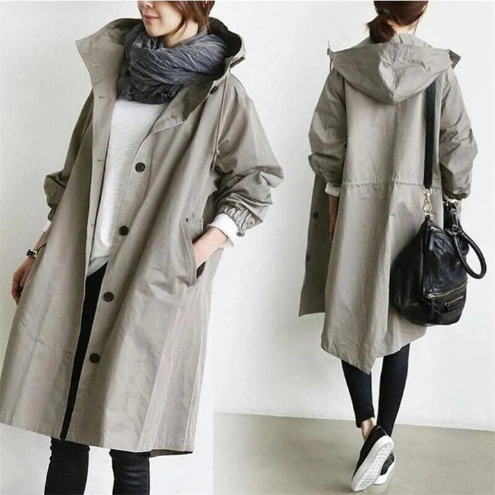 Waterdichte trenchcoat met capuchon Helena