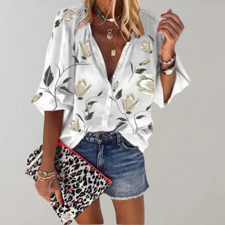 Leona – trendy bloemenblouse