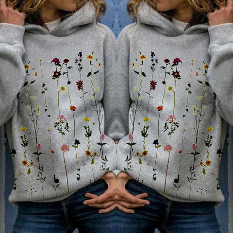 Elle&Vire - Hoodie met bloemenprint