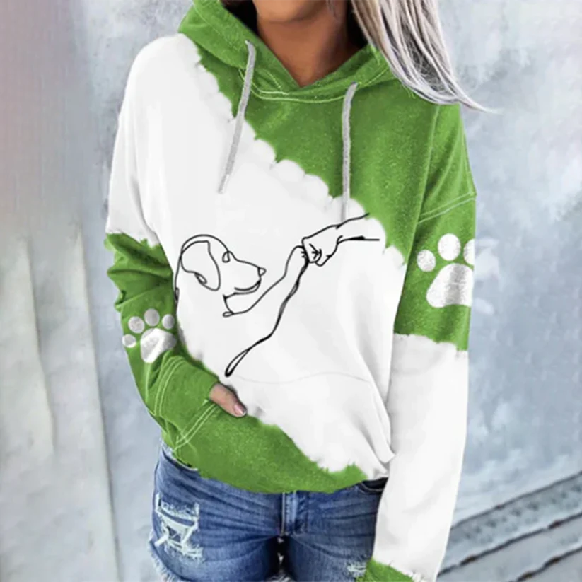 Rosamund - trendy hoodie met hondenprint