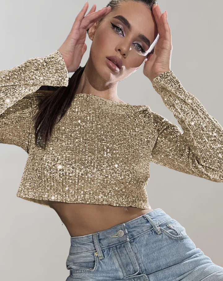 Odessa – sprankelende crop top voor een glamoureuze uitstraling