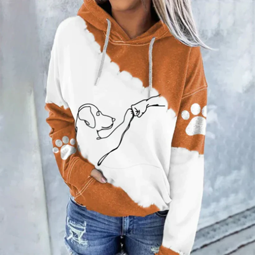 Rosamund - trendy hoodie met hondenprint