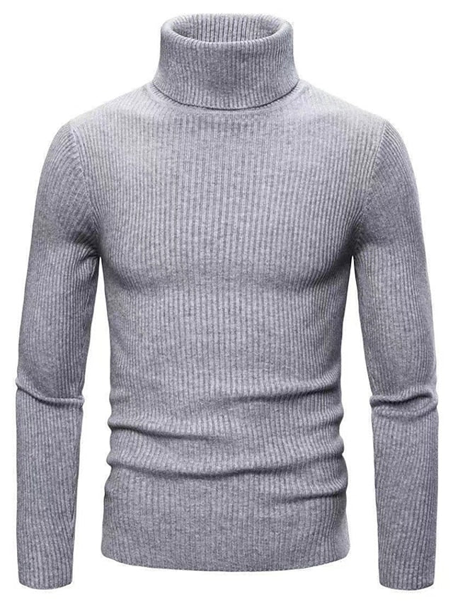 Grau Wollpullover mit Kragen für Herren