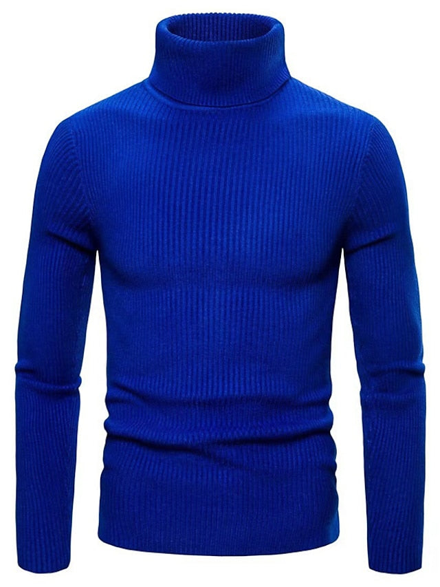 Blau Wollpullover mit Kragen für Herren