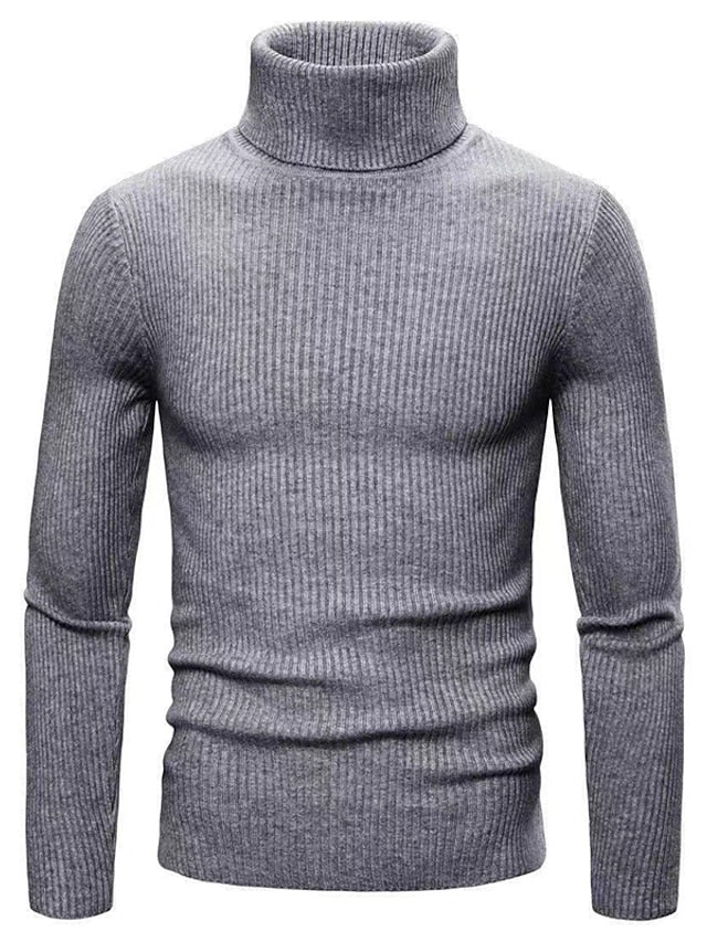 Grau Wollpullover mit Kragen für Herren