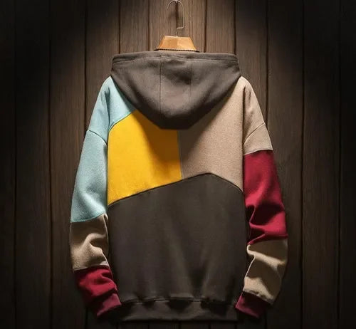 Casual hoodie met opvallende kleurblokken voor heren