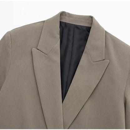 Amiah - elegante blazer met lange mouwen en een gestructureerd dessin