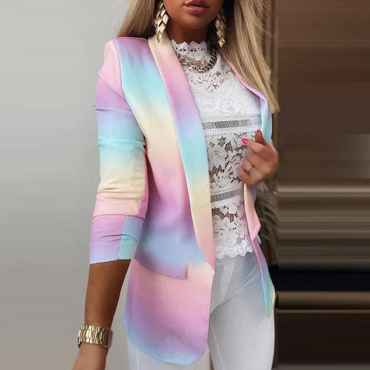 Thanea | Damen langarm tie-dye blazer