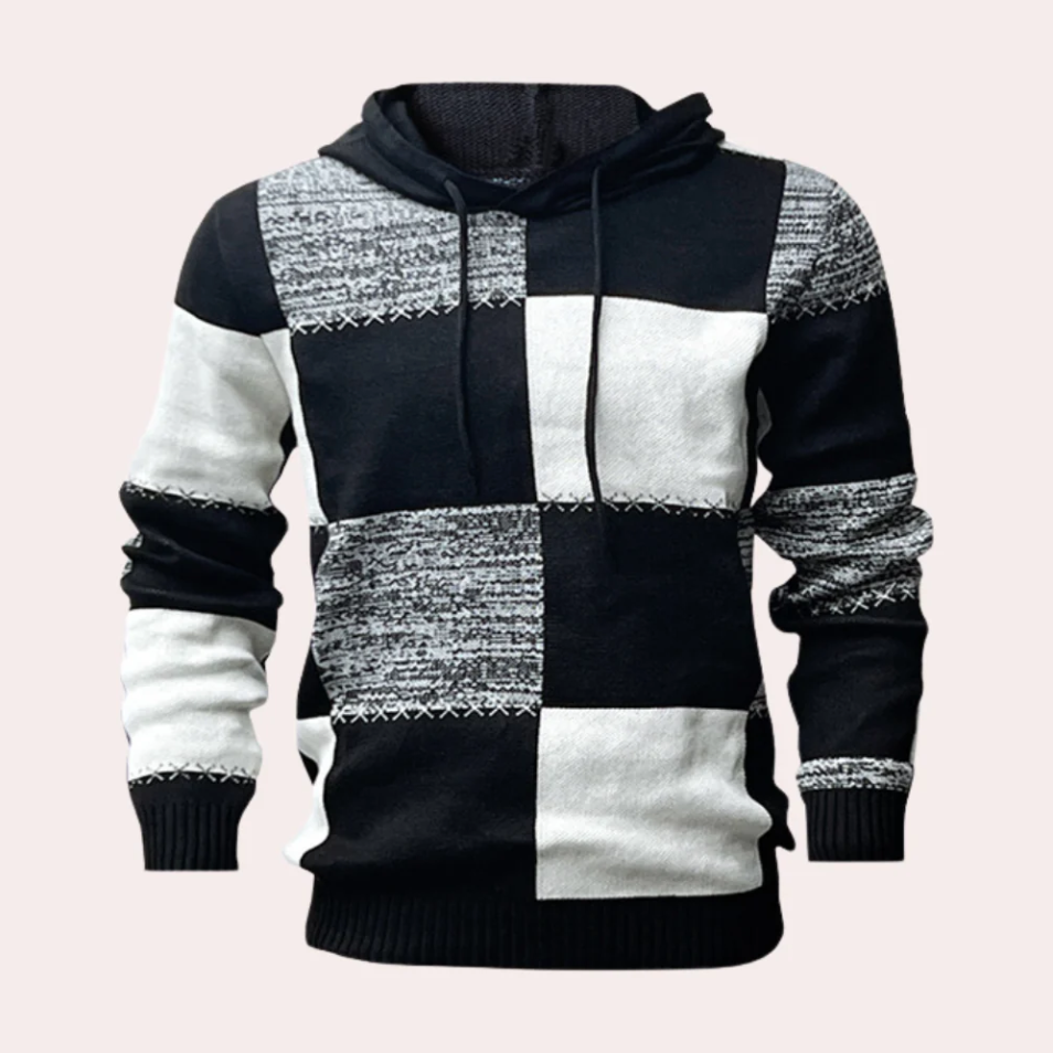 Greco - moderne patchwork hoodie voor heren