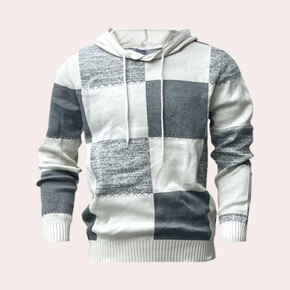 Greco - moderne patchwork hoodie voor heren