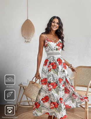 Emily – romantische mouwloze maxi-jurk met bloemenprint