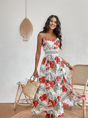 Emily – romantische mouwloze maxi-jurk met bloemenprint