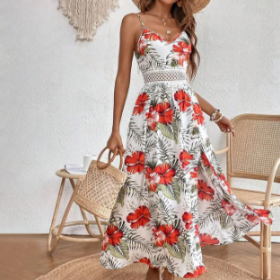 Emily – romantische mouwloze maxi-jurk met bloemenprint