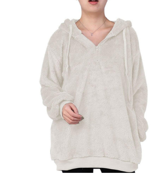 Zera - fleece damessweatshirt met ritssluiting in de nek