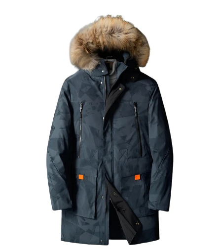 Geïsoleerde herenparka met capuchon van imitatiebont