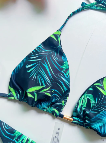 Layla - driehoekige bandagebikini met print