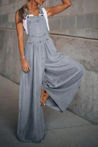 Keti - mouwloze trendy denim jumpsuit voor dames