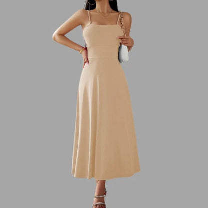 Julia - beige midi-swingjurk