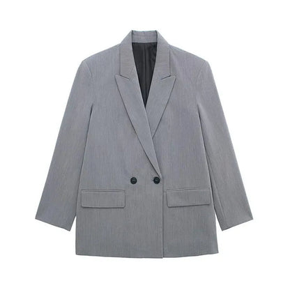 Amiah - elegante blazer met lange mouwen en een gestructureerd dessin