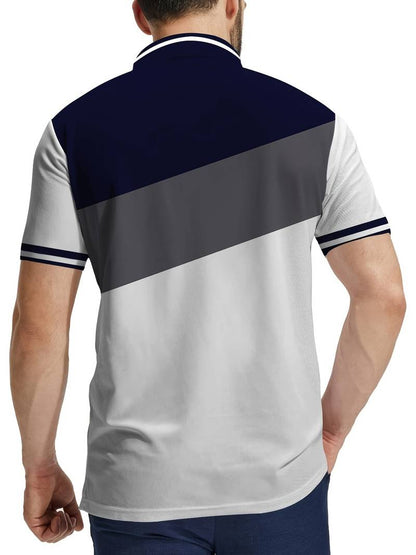 Liam – golfshirt met contrasterende kleurenprint