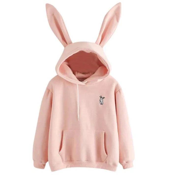 Pera - damen-sweatshirt mit kapuze und hasenohren