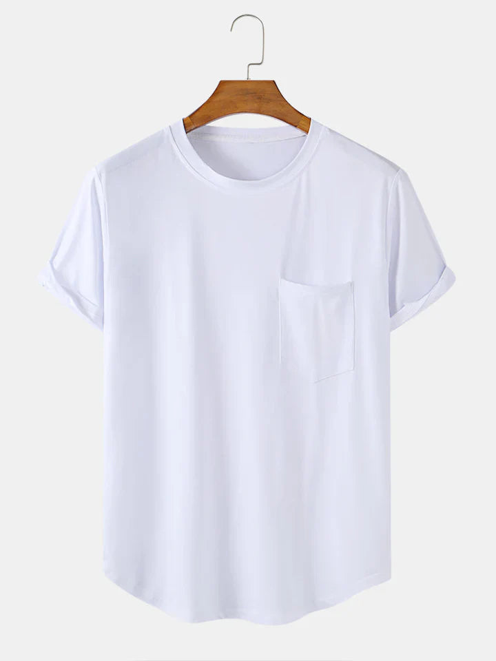 Tom | einfarbige basic-t-shirts mit tasche