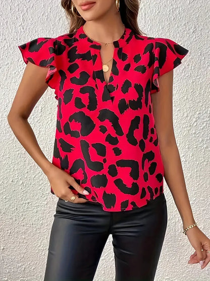 Laylia | Casual stijl blouse met luipaardprint