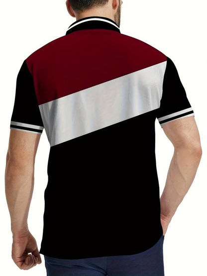 Liam – golfshirt met contrasterende kleurenprint