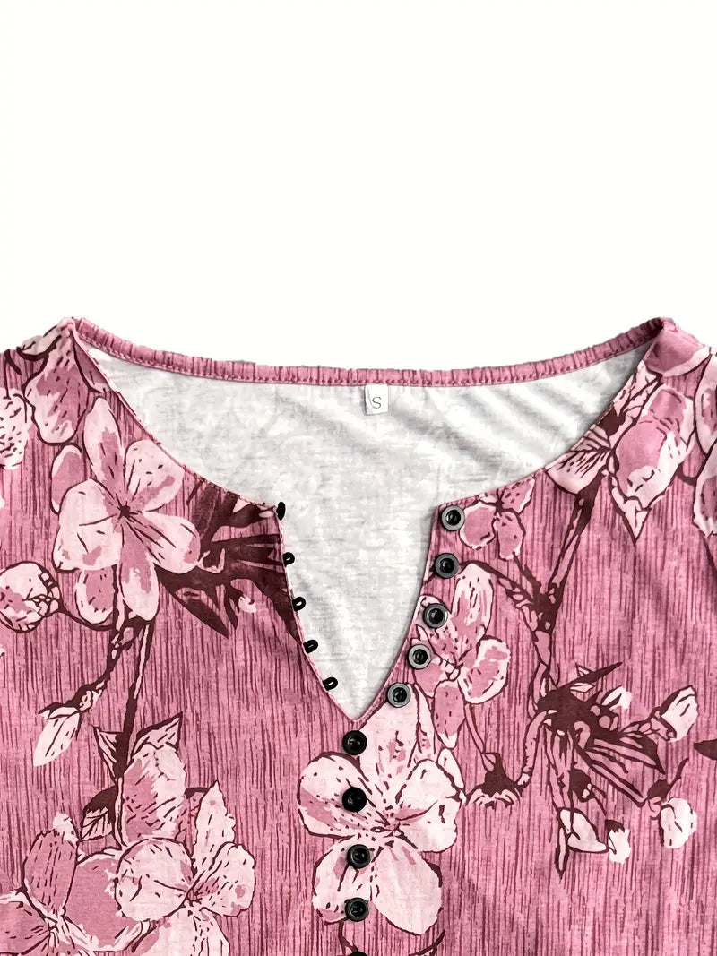 Elowen - t-shirt met korte mouwen en bloemenprint