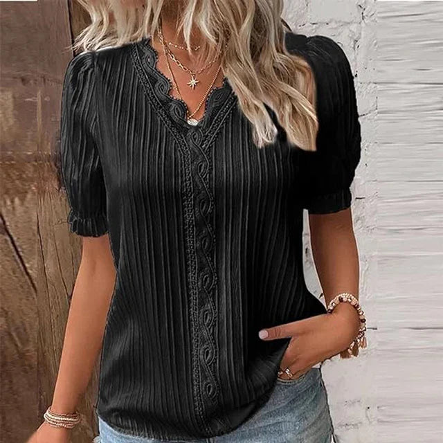 Mia – elegante blouse met v-hals