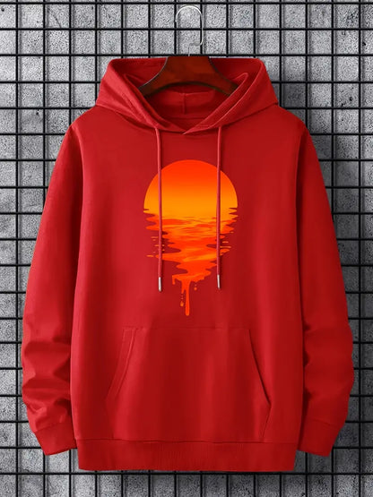 Robert - hoodie met zonsondergangprint voor heren