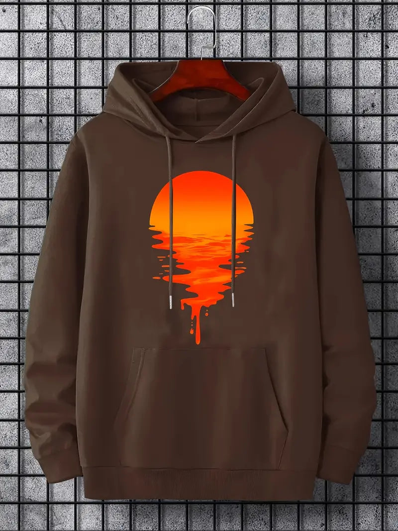 Robert - hoodie met zonsondergangprint voor heren