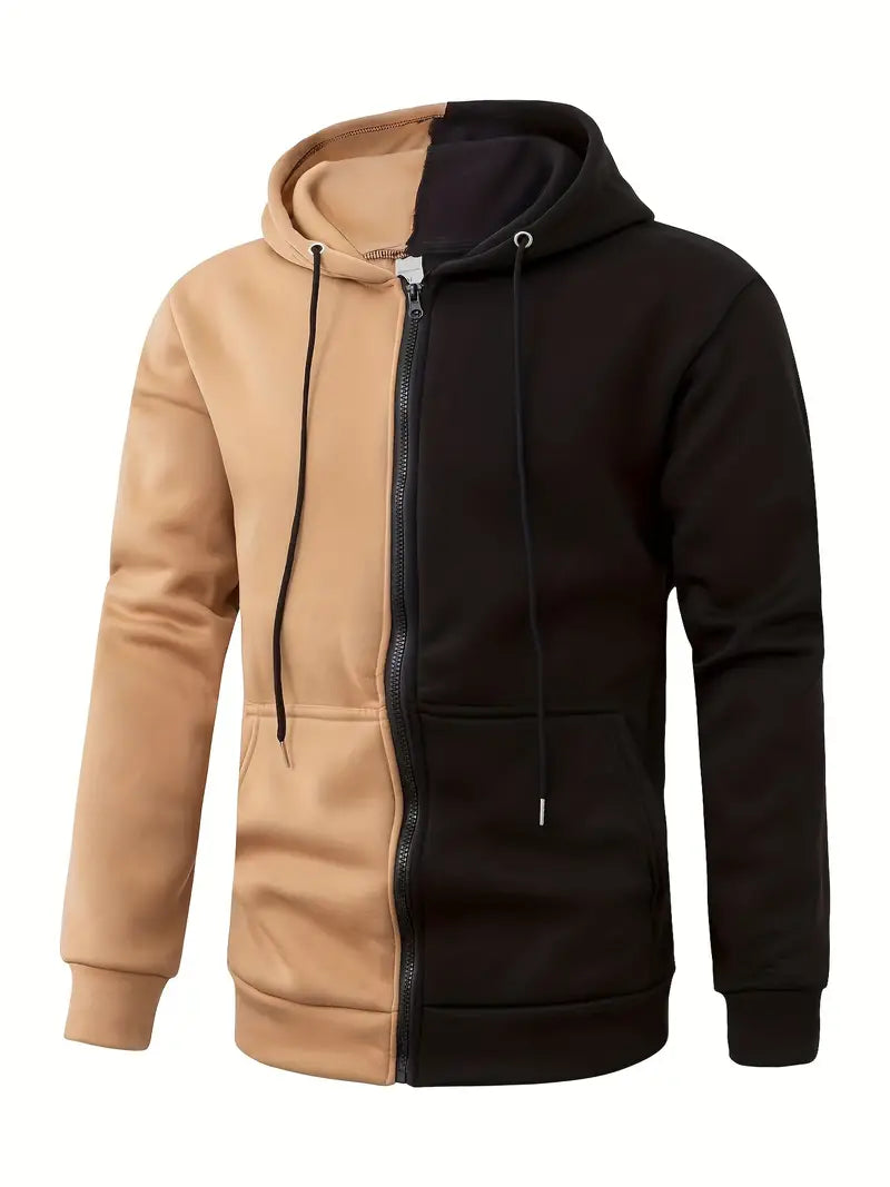 Declan tweekleurige hoodie met rits