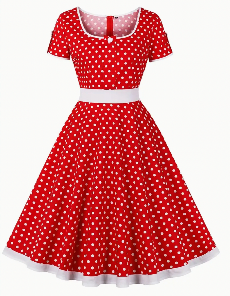 RETRO CHIC - Prachtige vintage polkajurk voor lente/zomer