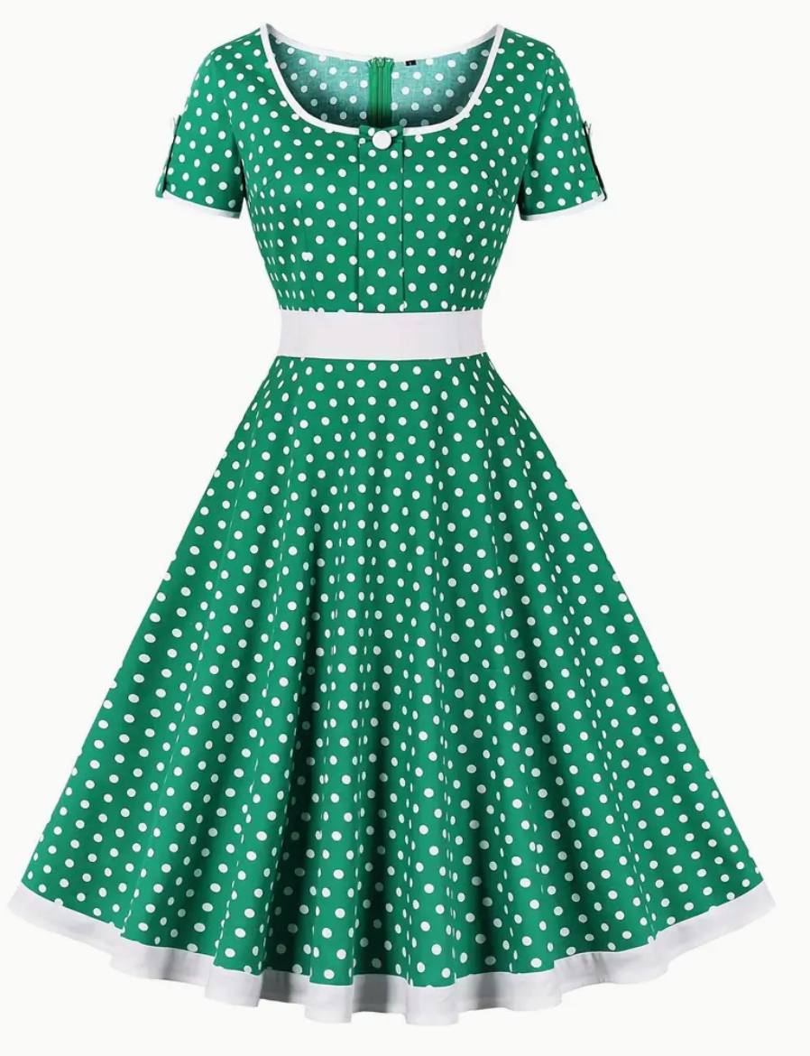 RETRO CHIC - Prachtige vintage polkajurk voor lente/zomer