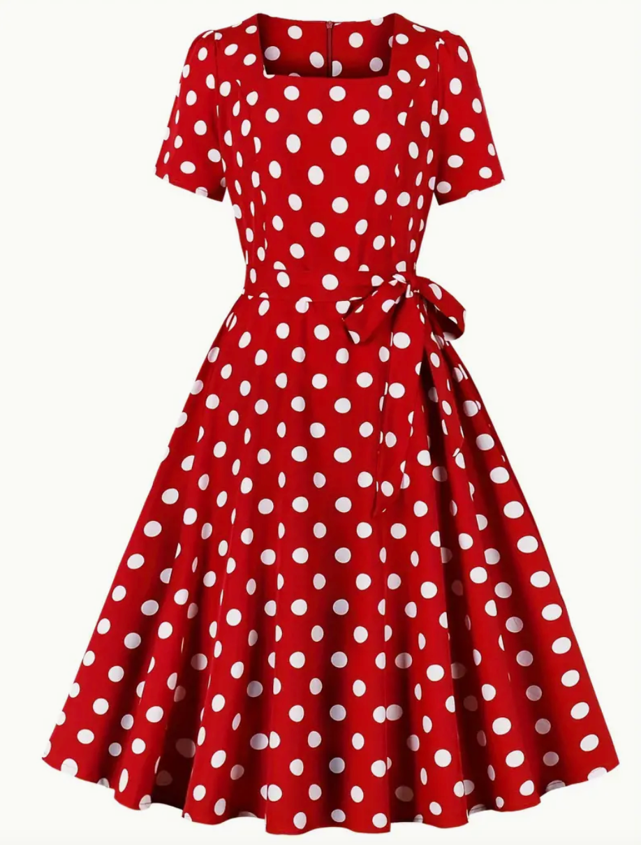 RETRO CHIC  - Schönes Vintage Polka Kleid für den Frühling/Sommer