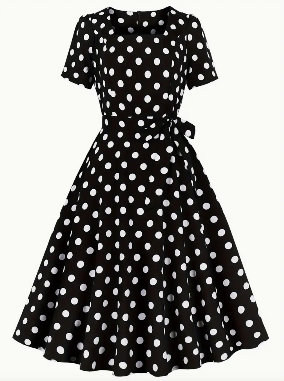 RETRO CHIC  - Schönes Vintage Polka Kleid für den Frühling/Sommer