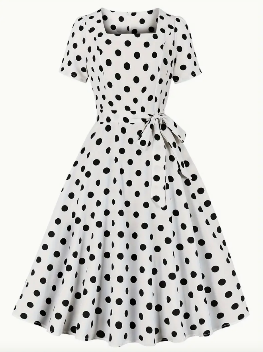 RETRO CHIC  - Schönes Vintage Polka Kleid für den Frühling/Sommer