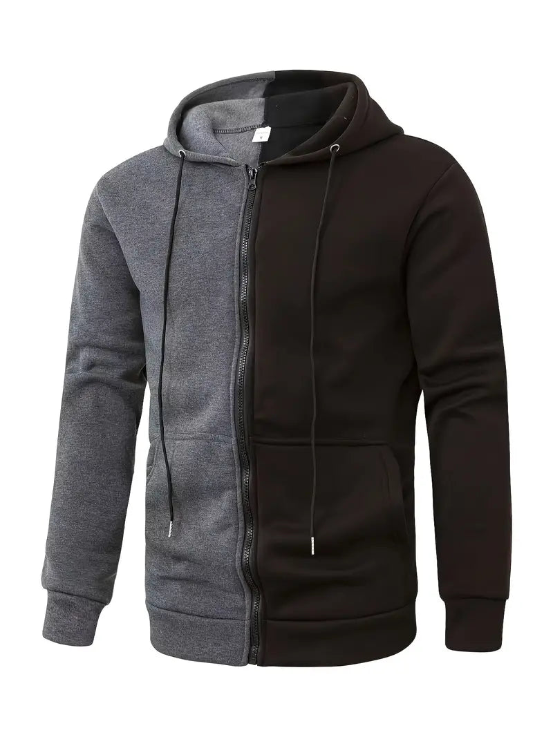 Declan tweekleurige hoodie met rits