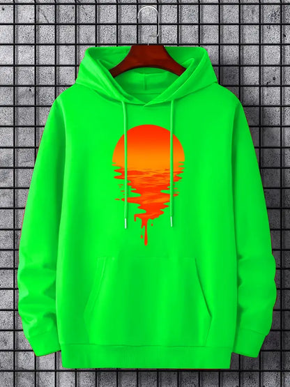 Robert - hoodie met zonsondergangprint voor heren