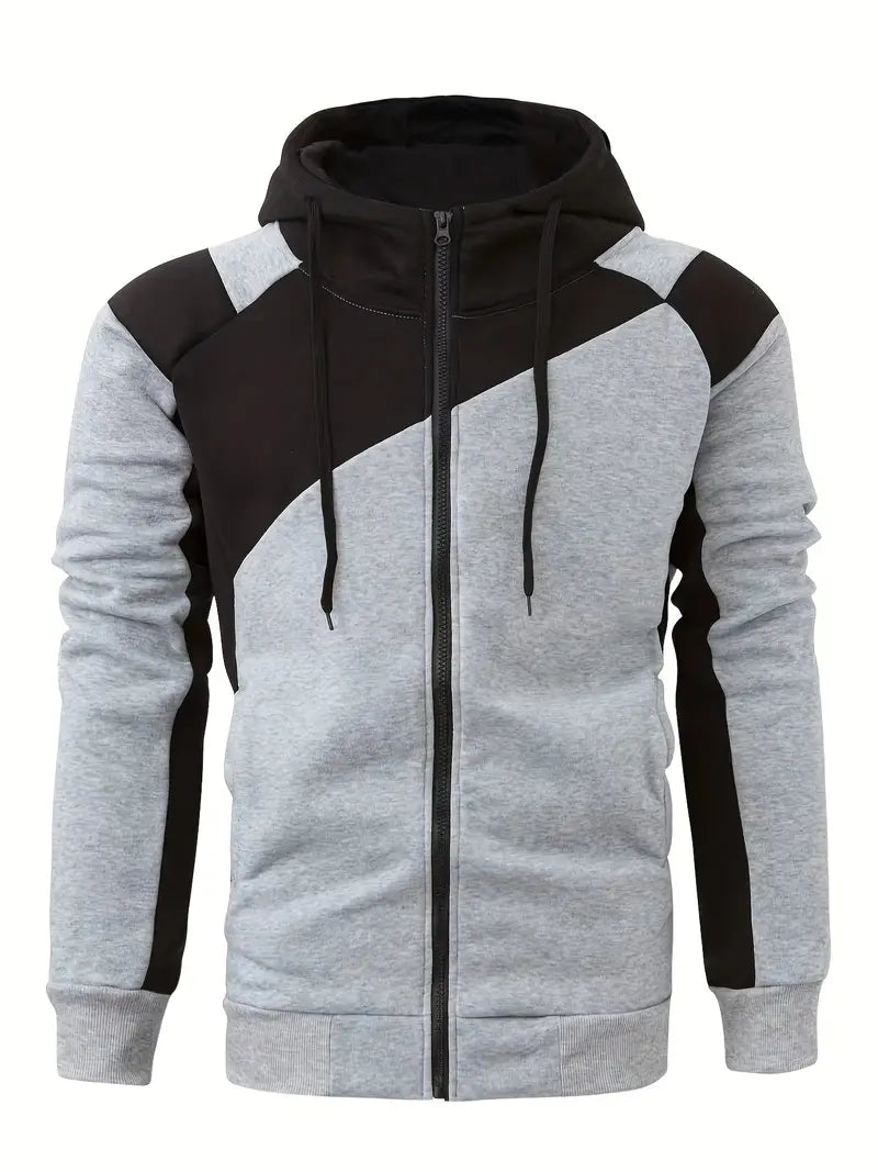 Silas casual hoodie met kleurblokken