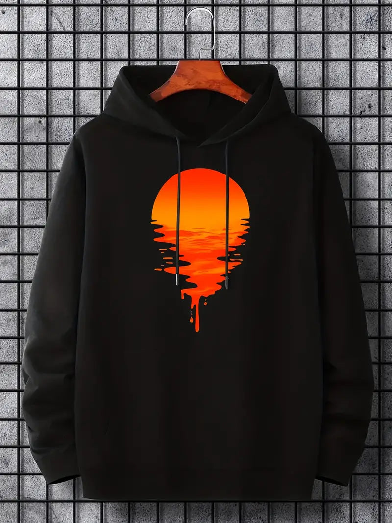 Robert - hoodie met zonsondergangprint voor heren